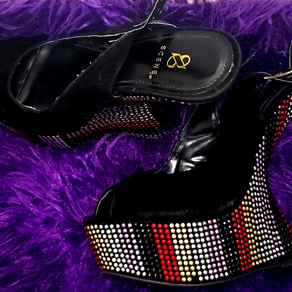 Rhinestone Wedge Heels - Picture 2 of 4